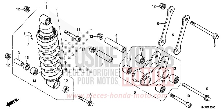 KISSEN, HINTEN von Integra 750 MAT GUNPOWDER BLACK METALLIC (NH436) von 2016